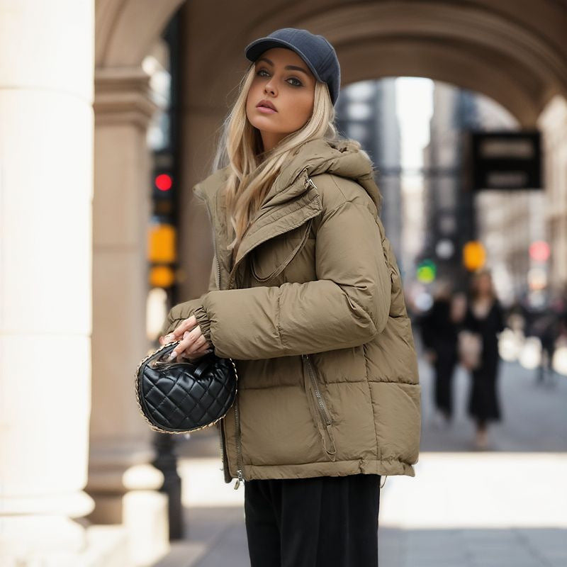 Parka à capuche en PU