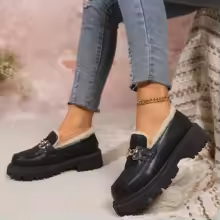 Chaussures en Cuir Femme à Plateforme