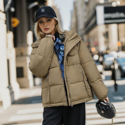 Parka à capuche en PU