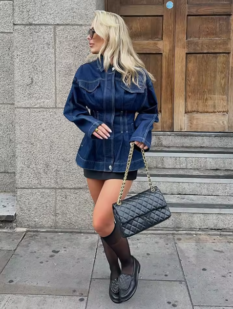 Veste Croisée en Denim