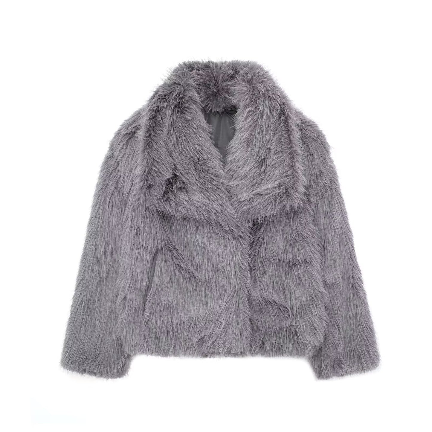 Manteau d'Hiver en Peluche Élégant