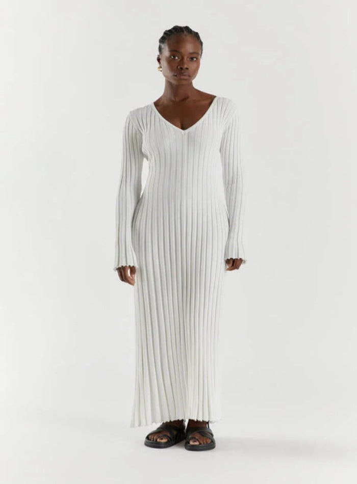 Robe Longue en Laine Décolleté